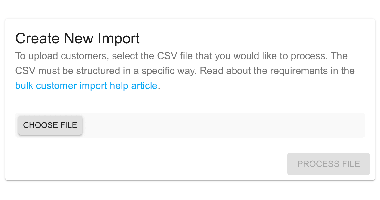 CSV upload form screenshot